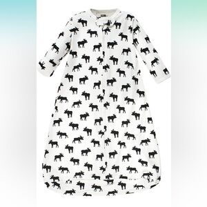 Hudson Baby Black and White Moose Sleep Sack GUC 18-24 months